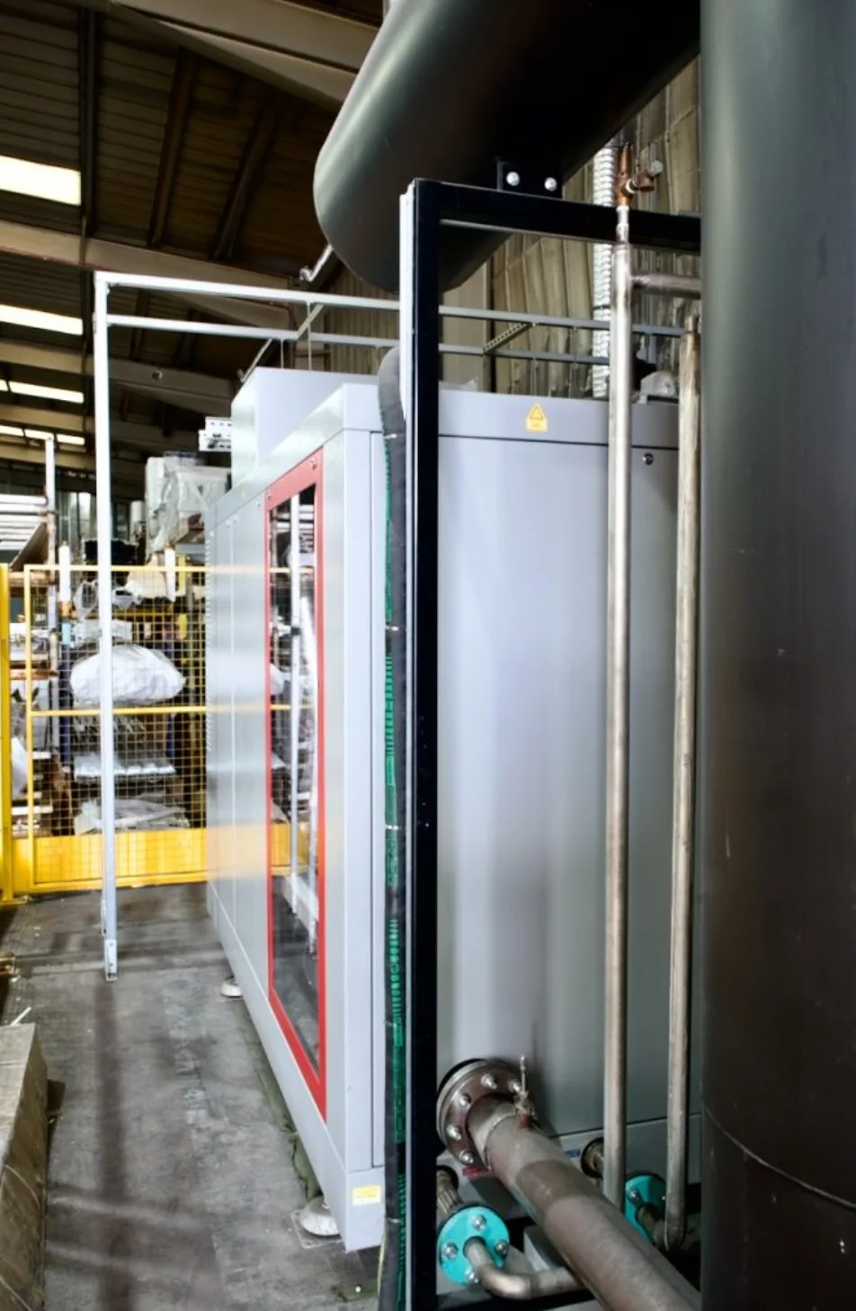 140kW combined heat and power unit in the plant room of a West Yorkshire textile mill