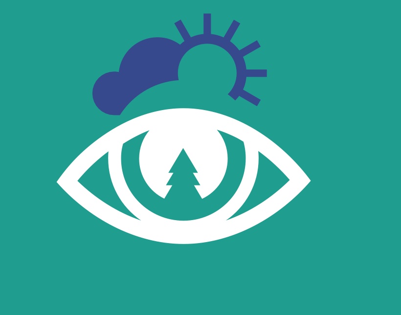 Eye, mountain and weather symbol